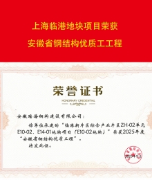 上海臨港地塊項目榮獲安徽省鋼結構優質工程獎